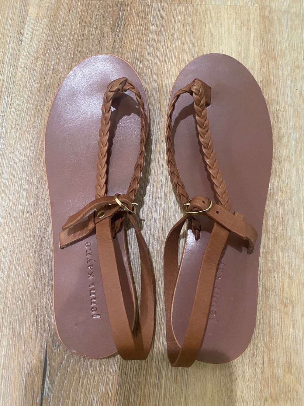 Jenni Kayne Brown Braided Leather Mila Sandal-Size 8